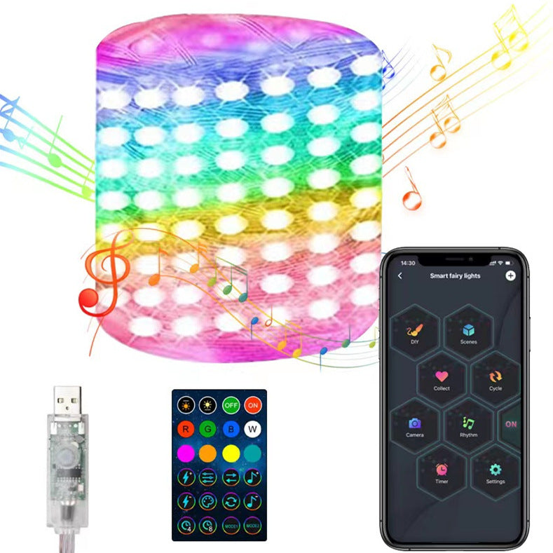 RGB Intelligent Point Control Magic Color Rubber-covered Wire Lighting Chain