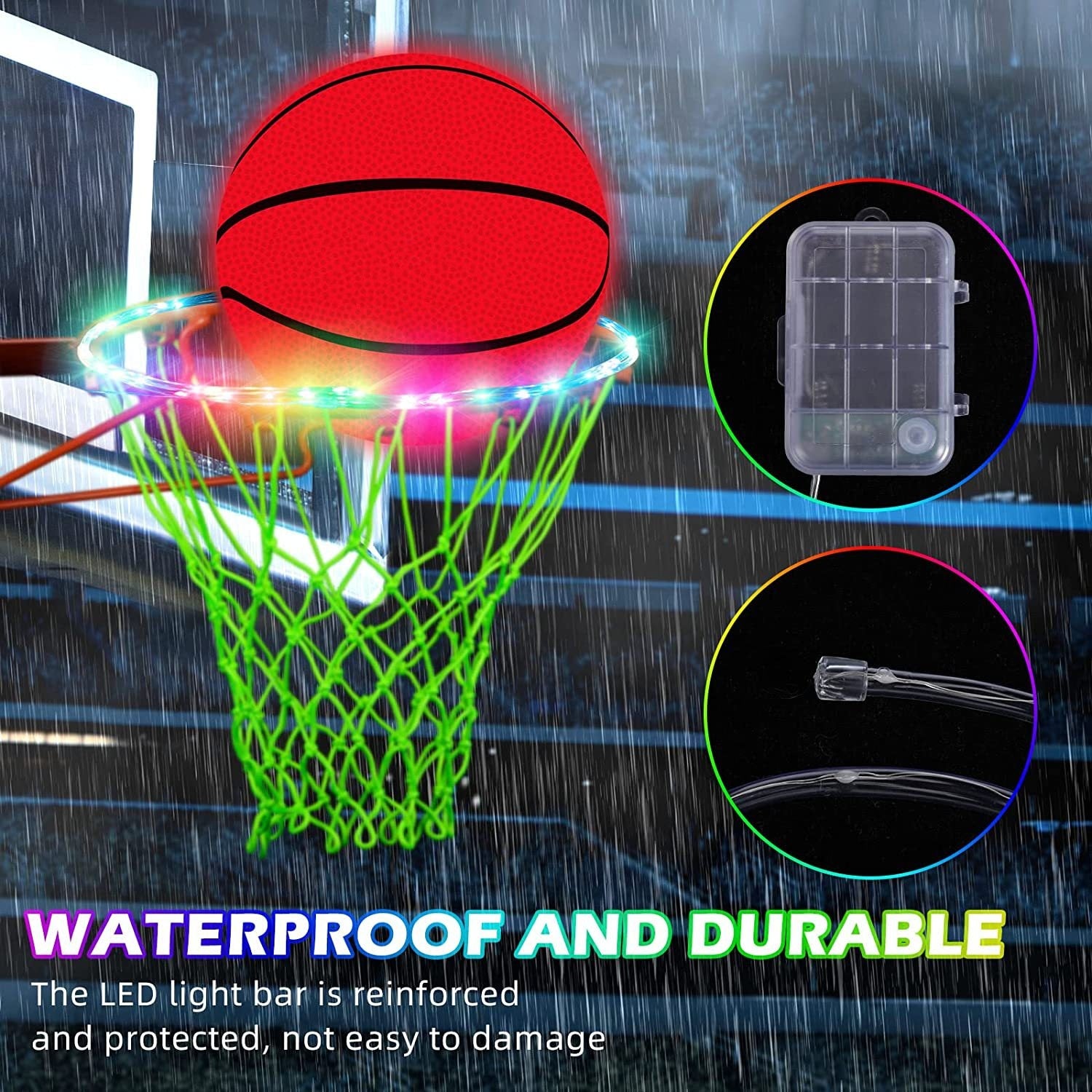 LED Luminous Basketball Frame Lighting Chain RGB Remote Control