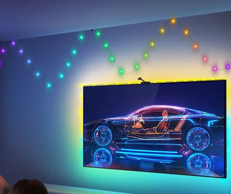RGB Intelligent Point Control Magic Color Rubber-covered Wire Lighting Chain